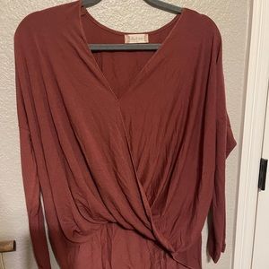 Crossed Maroon Long Sleeve